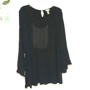 Catherines plus 3/4 sleeve black top tunic size 2X _ 22/24